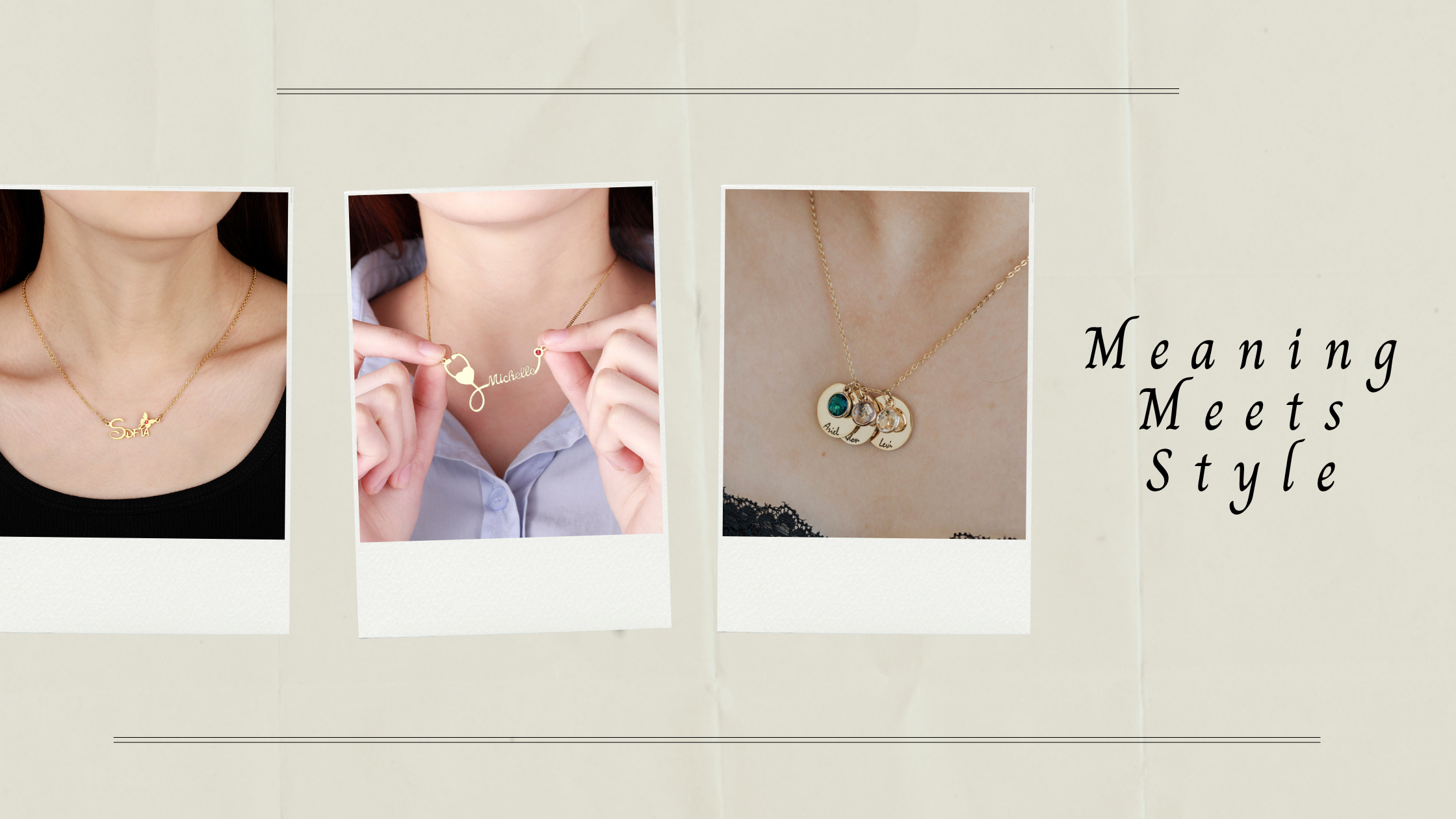 Three personalized gemstone necklaces displayed together, highlighting the elegance and craftsmanship of Limitless Jewellery’s Birthstone Collection.