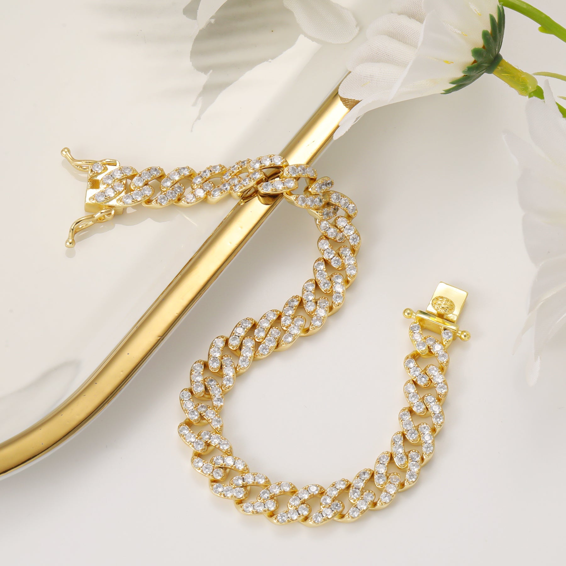 9mm Ice Cuban Chain Bracelet