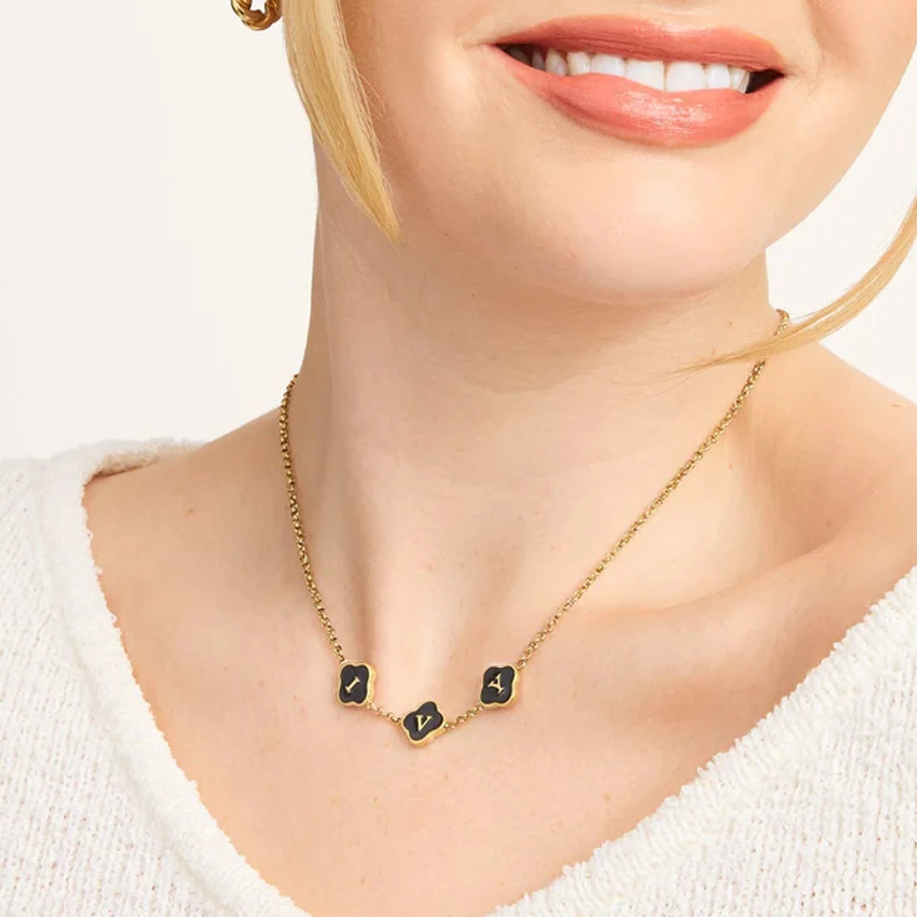 Personalized Limitless Clover Name Necklace