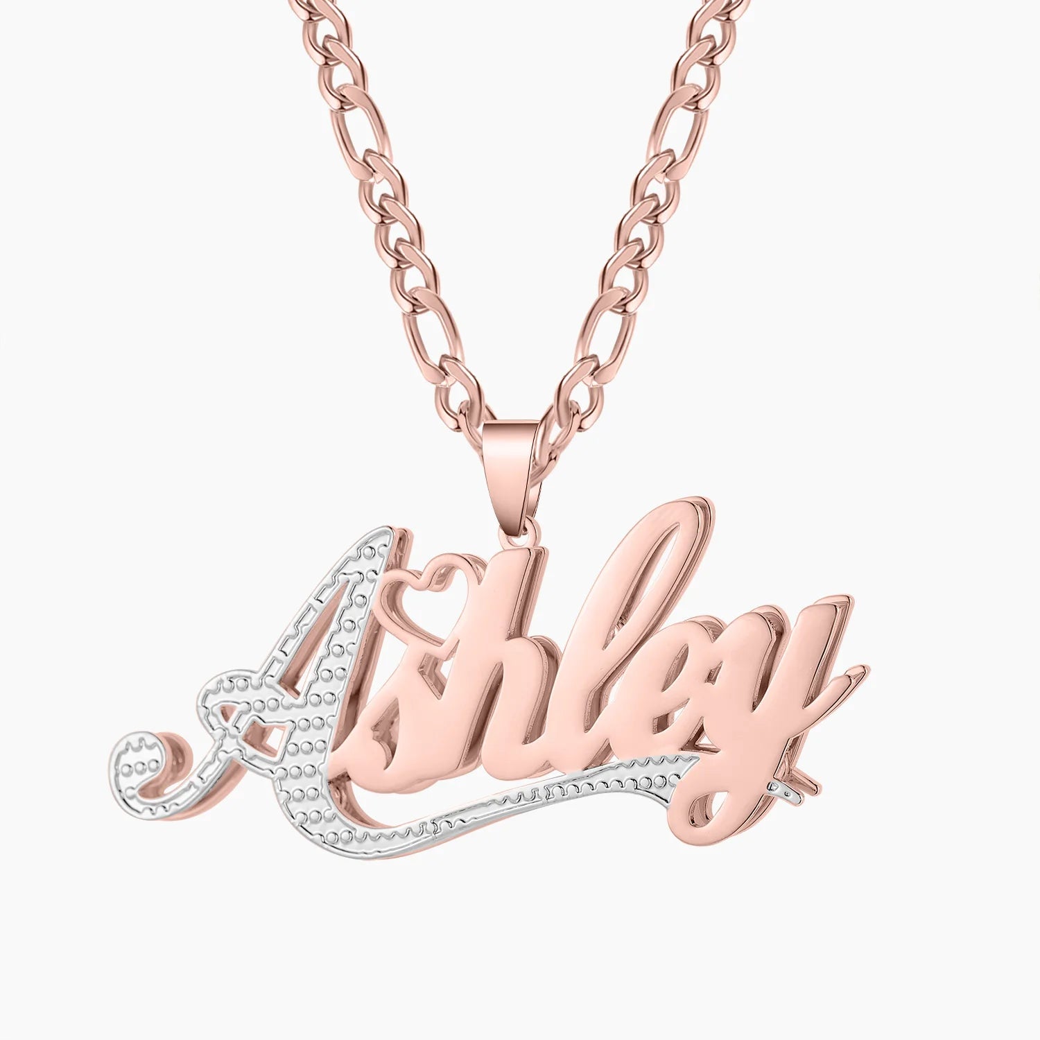 Personalized Double 18K Gold Plated Name Necklace