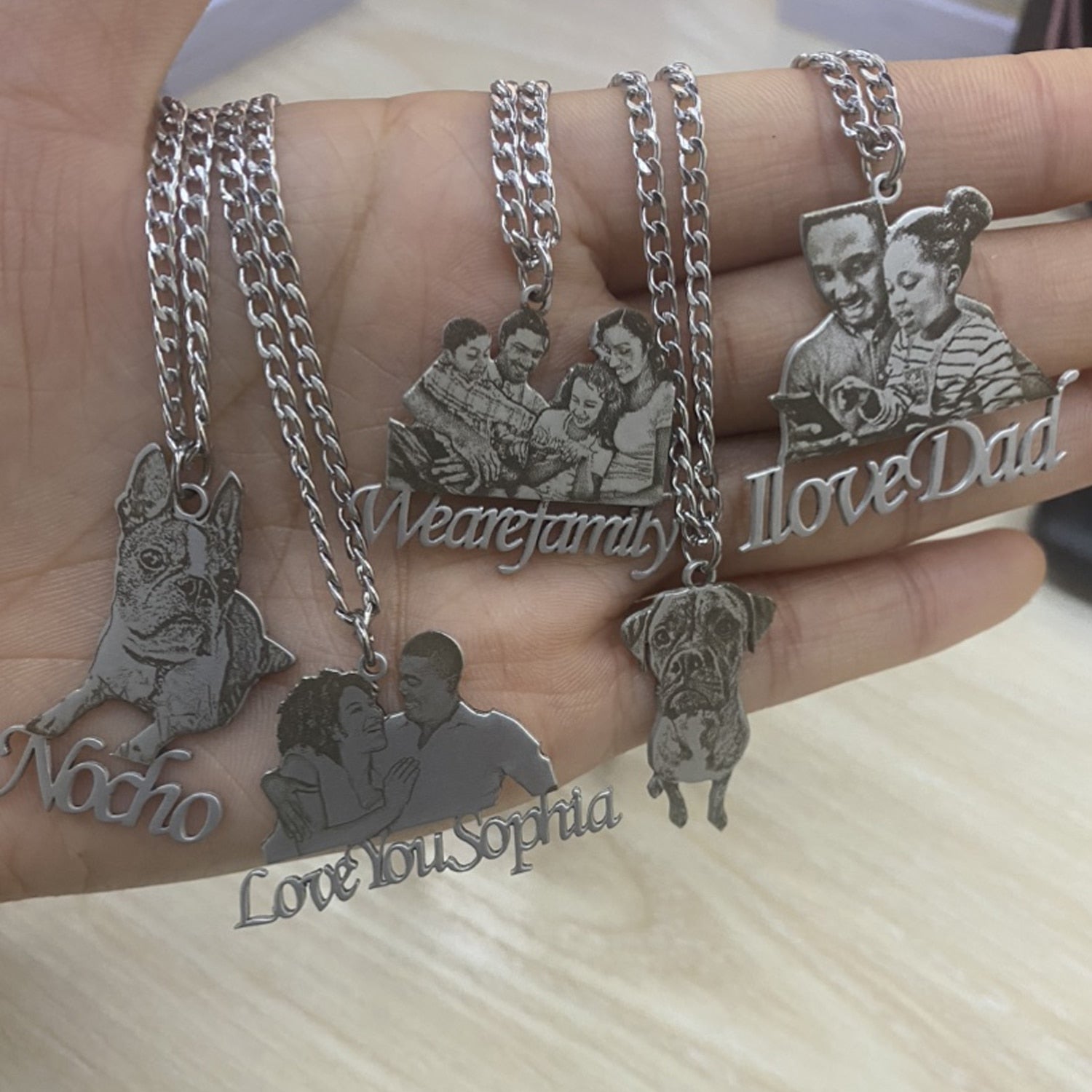 Personalized Photo with Nameplate Necklace