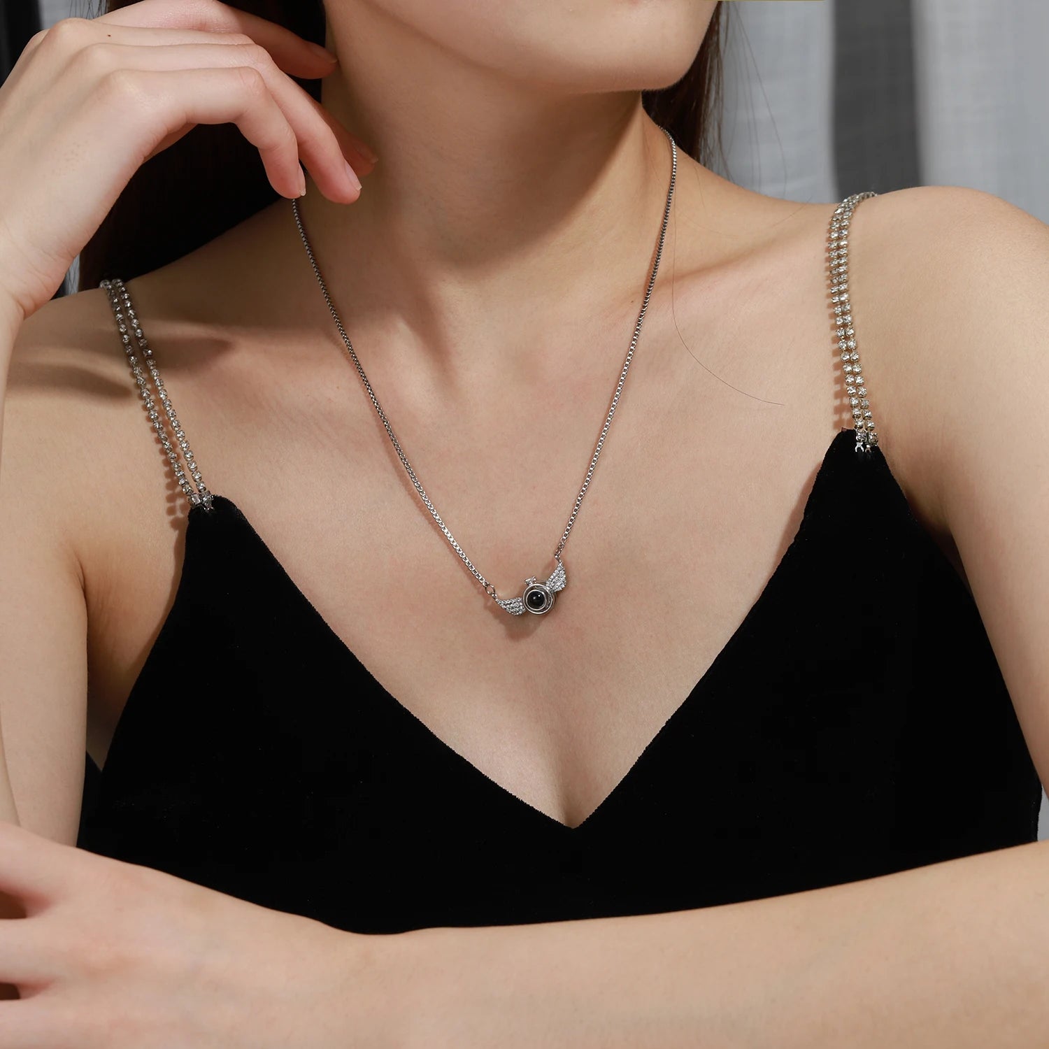 Personalized Angel Photo Necklace
