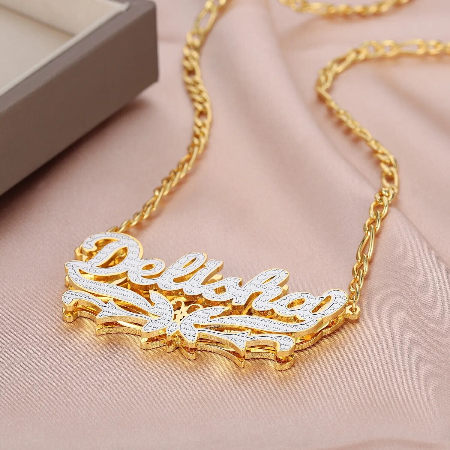 Personalized Women's Jewelry with Butterfly and Flower Design