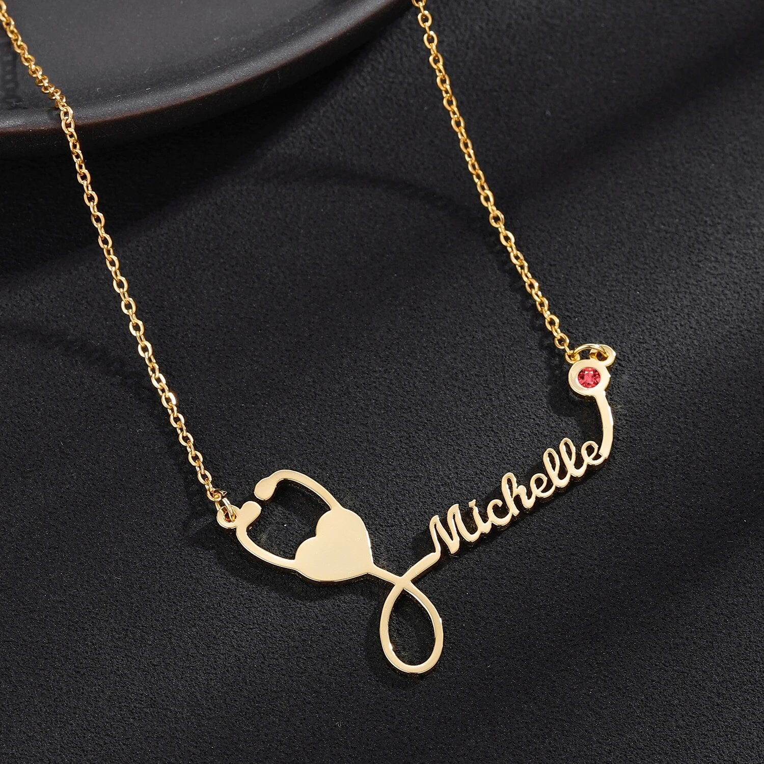 Personalized Stethoscope Name Necklace