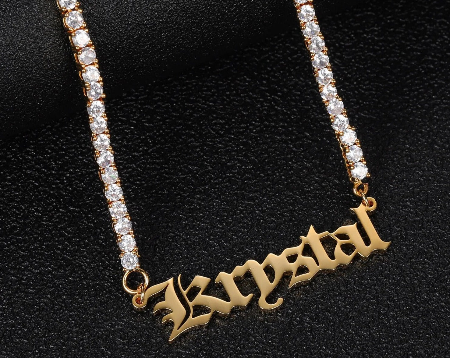 Customized Old English Tennis Chain Necklace