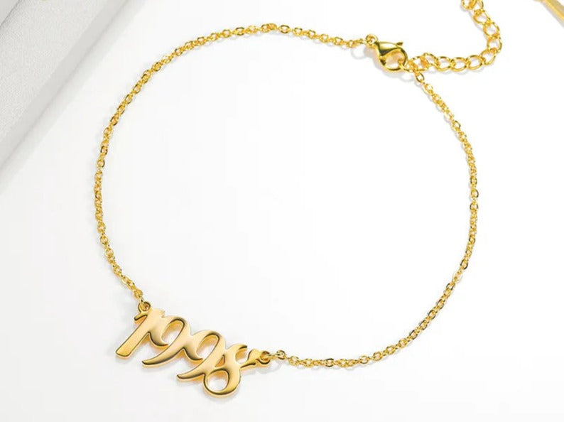 Customized Cursive Style Ankle Bracelet
