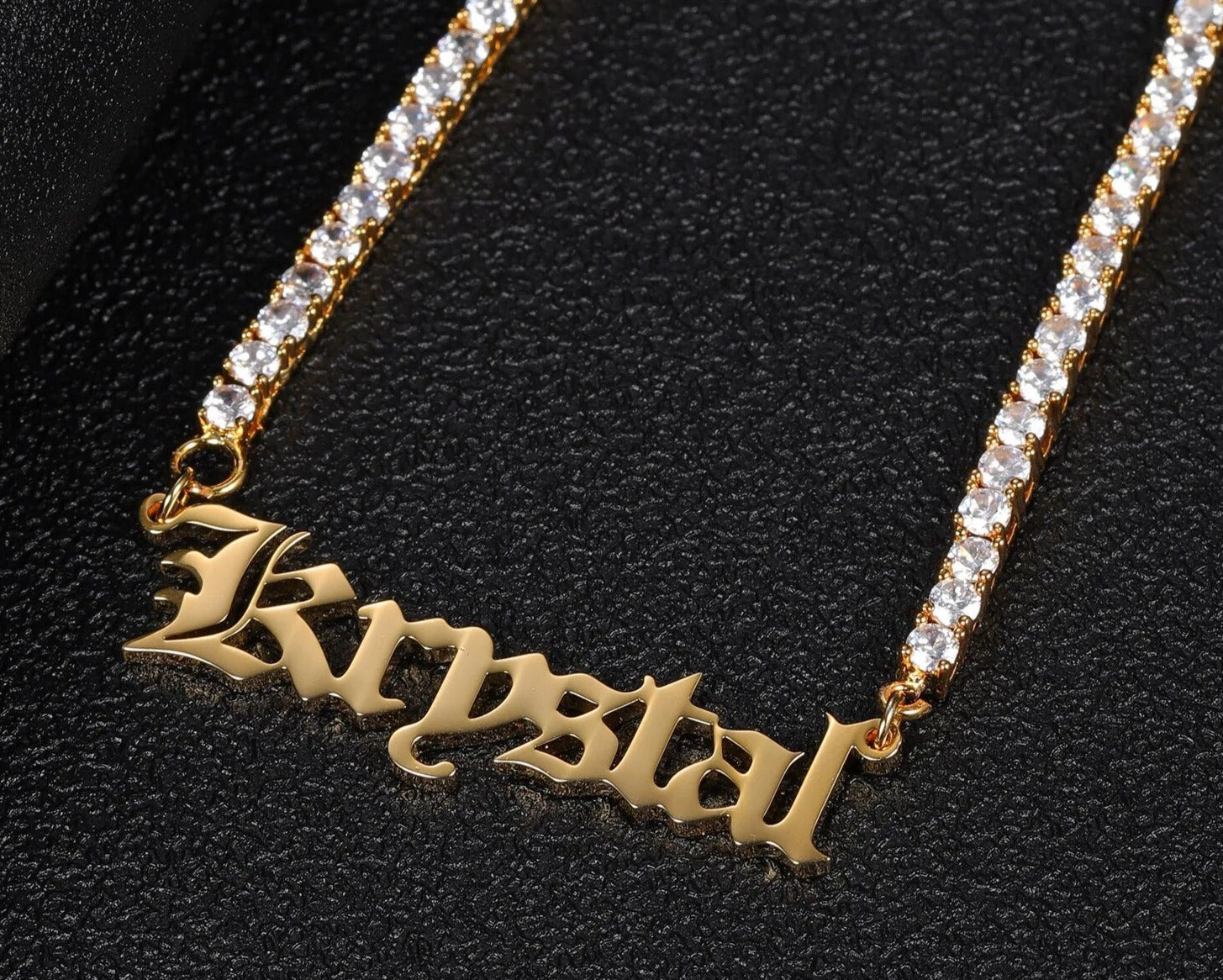 Customized Old English Tennis Chain Necklace