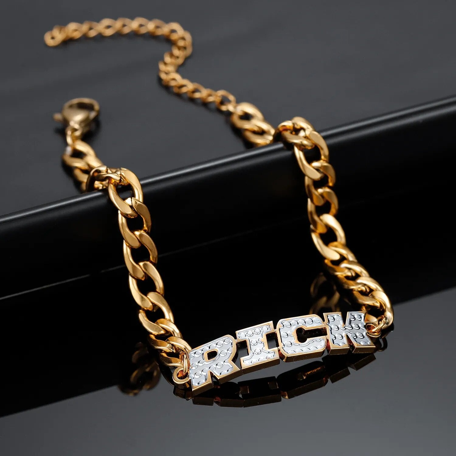 Personalized 18K Double Plating Stainless Steel Name Bracelet & Bangle.