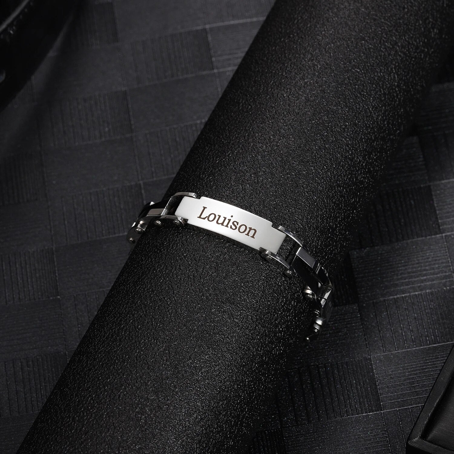 Personalized Men's Name and Date Bracelet