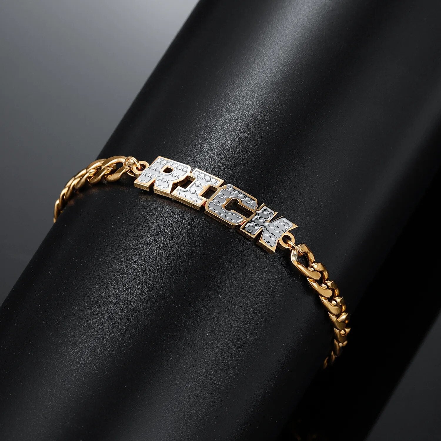 Personalized 18K Double Plating Stainless Steel Name Bracelet & Bangle.