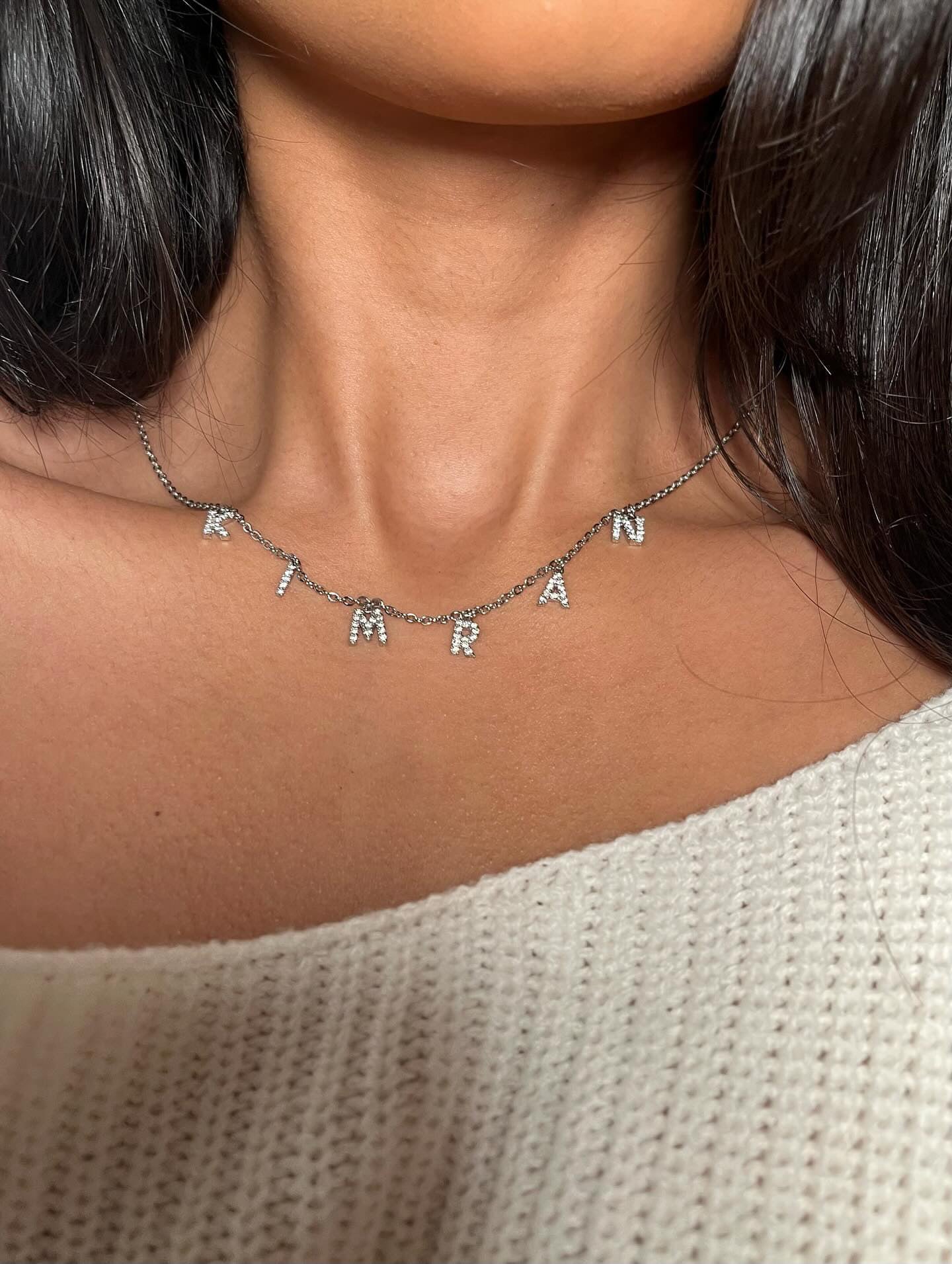 Personalized Iced Initial Necklace