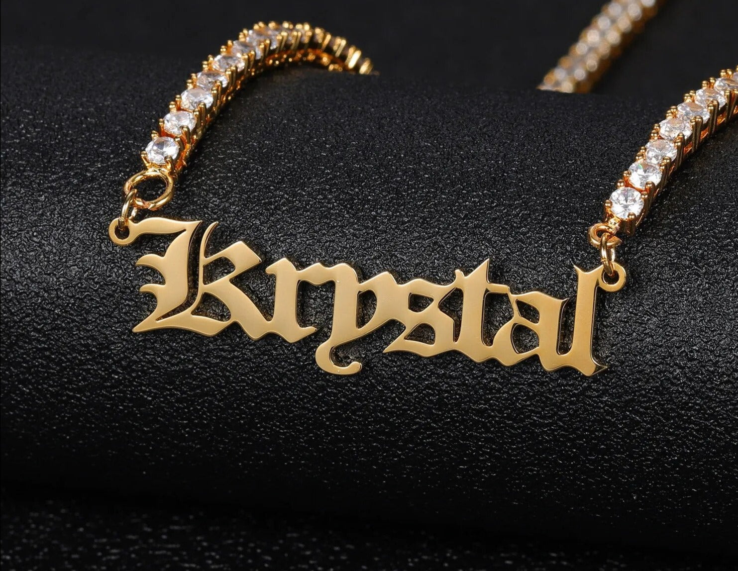 Customized Old English Tennis Chain Necklace