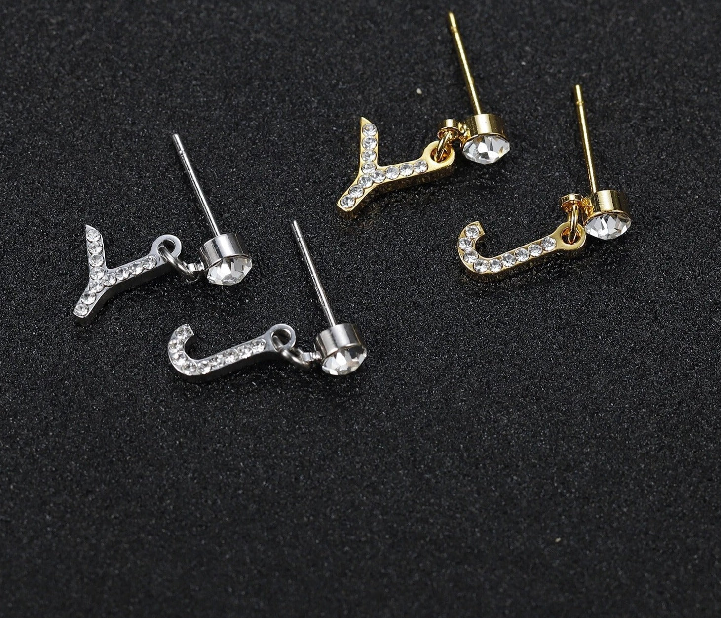 Personalized Stainless Steel Alphabet Stud Earrings