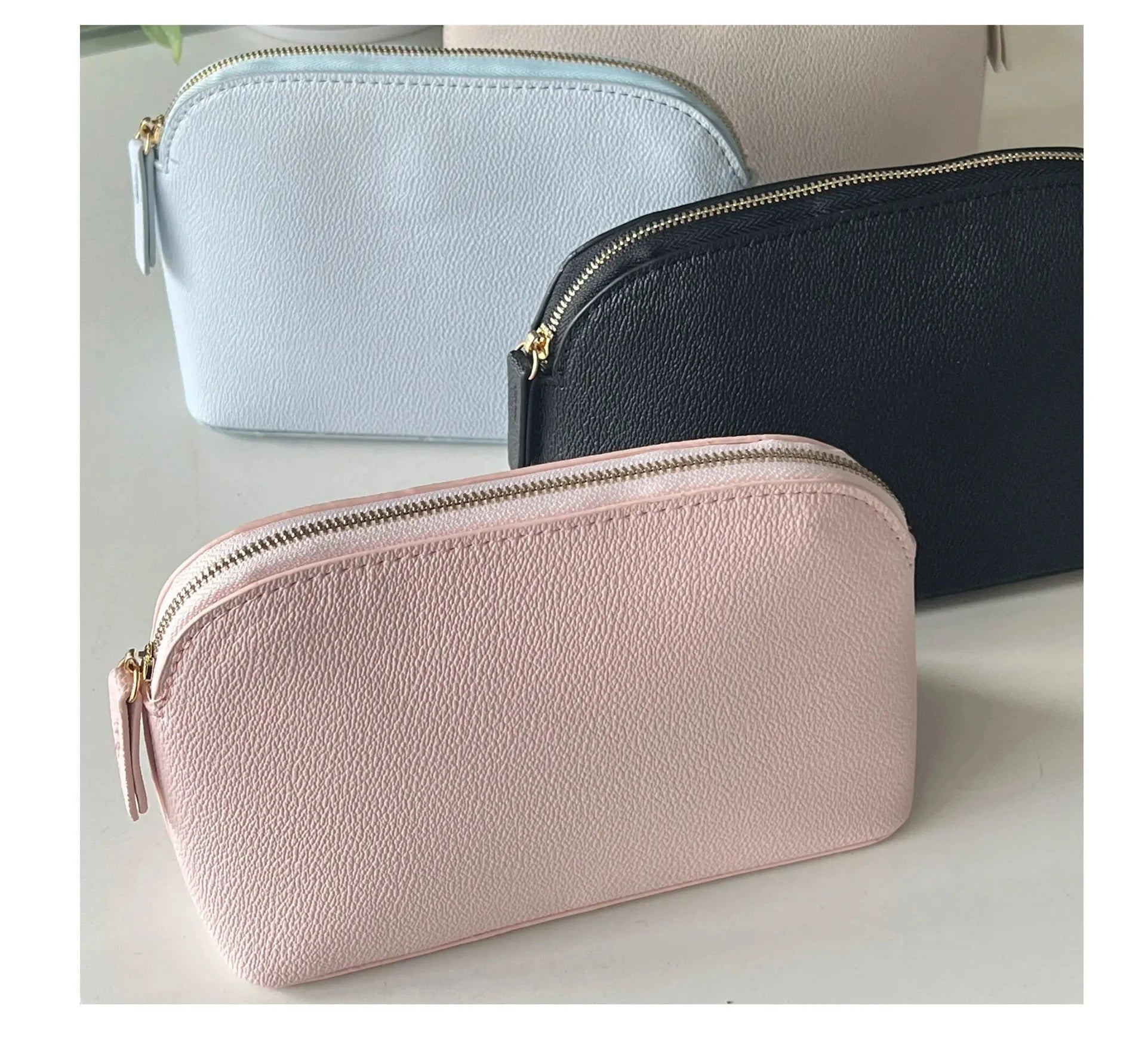 Personalized Monogram PU Leather Cosmetic Storage Bag