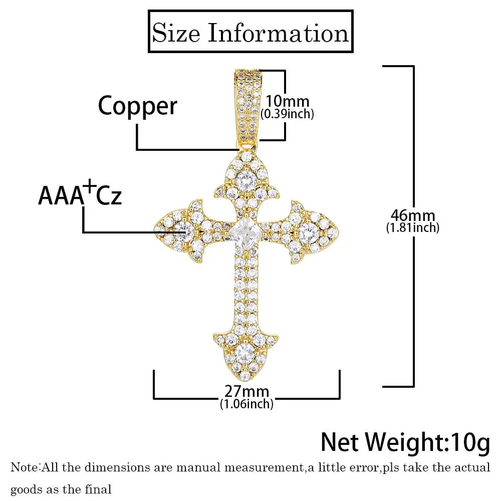 Icy Cross Pendant Necklace