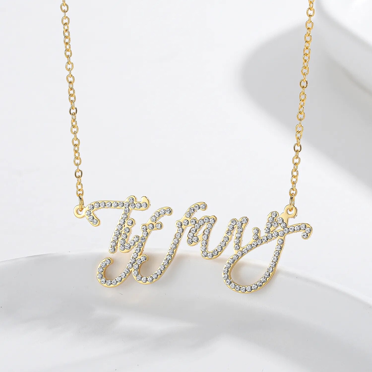 Custom Frosted Script Necklace