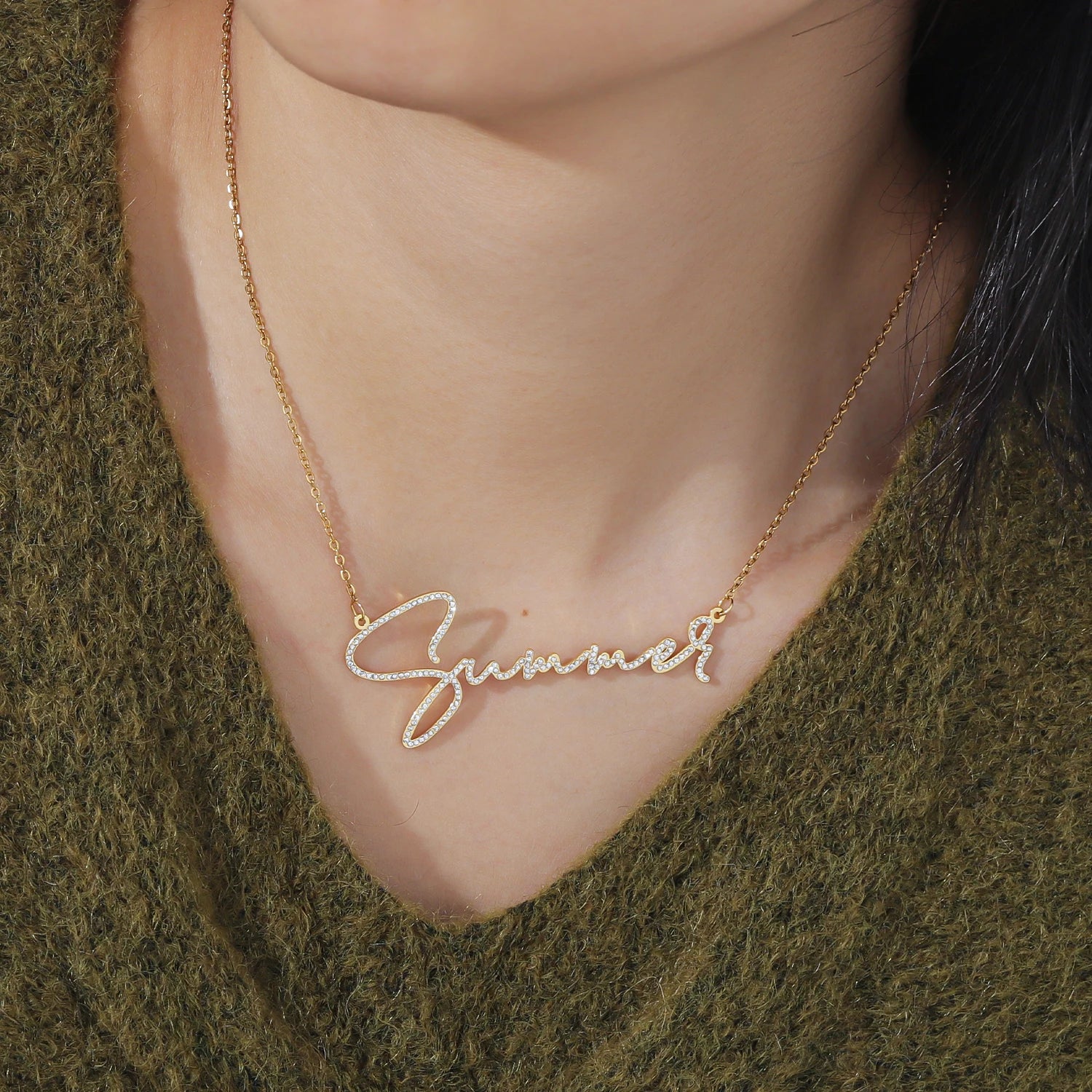 Personalized Crystal Signature Necklace - Limitless Jewellery