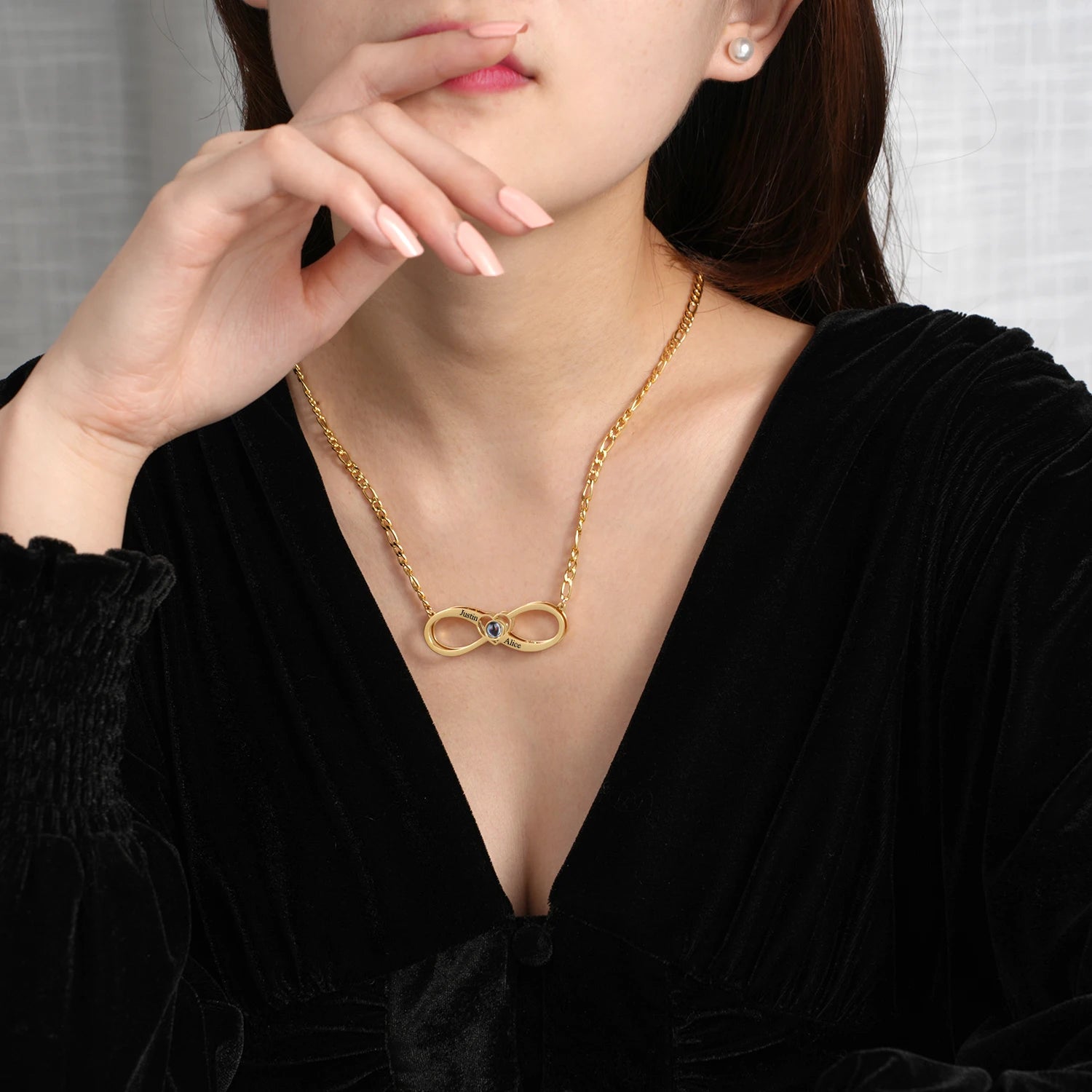 Personalized Infinite Loop Photo Necklace