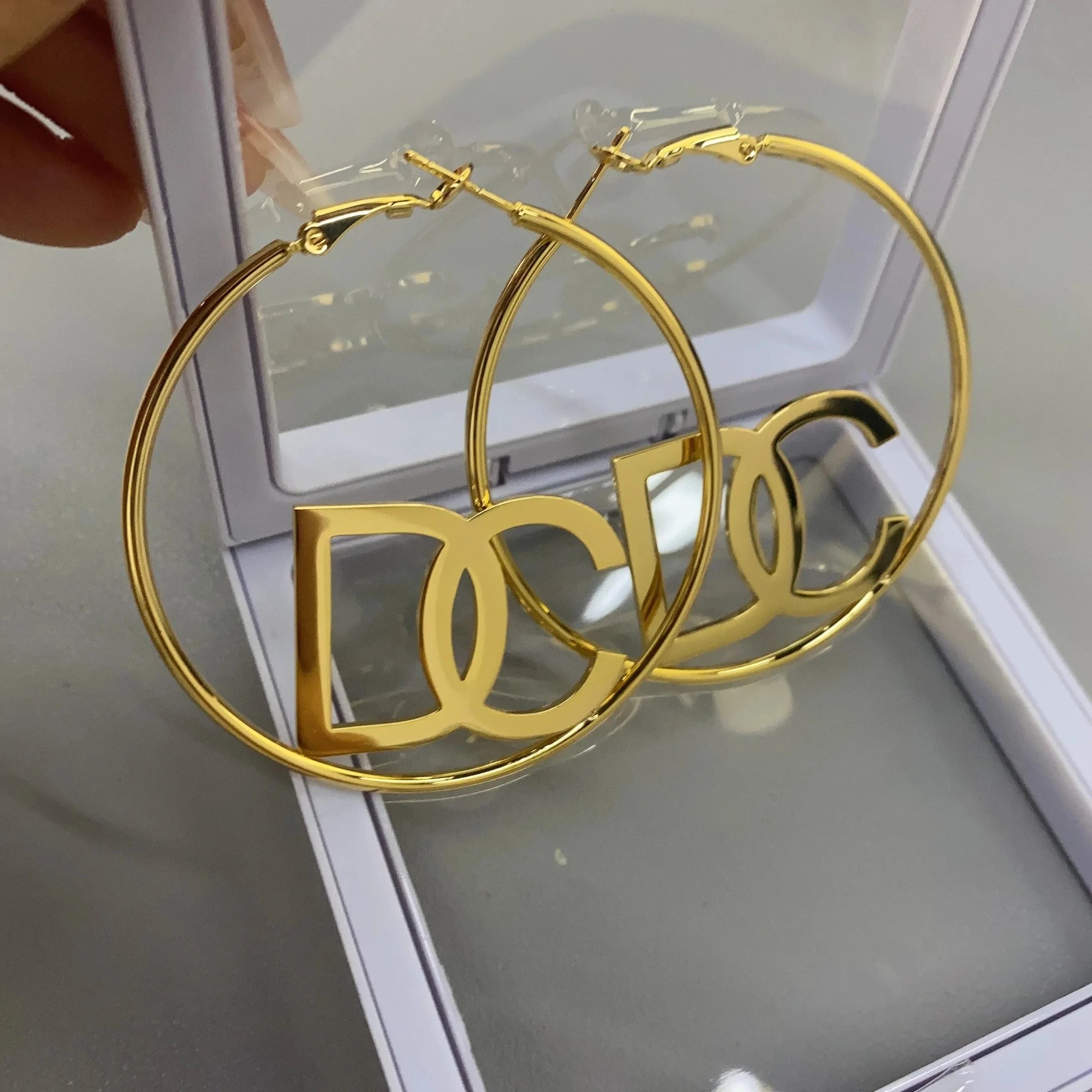 Personalized Initial Hoop Drop Earring