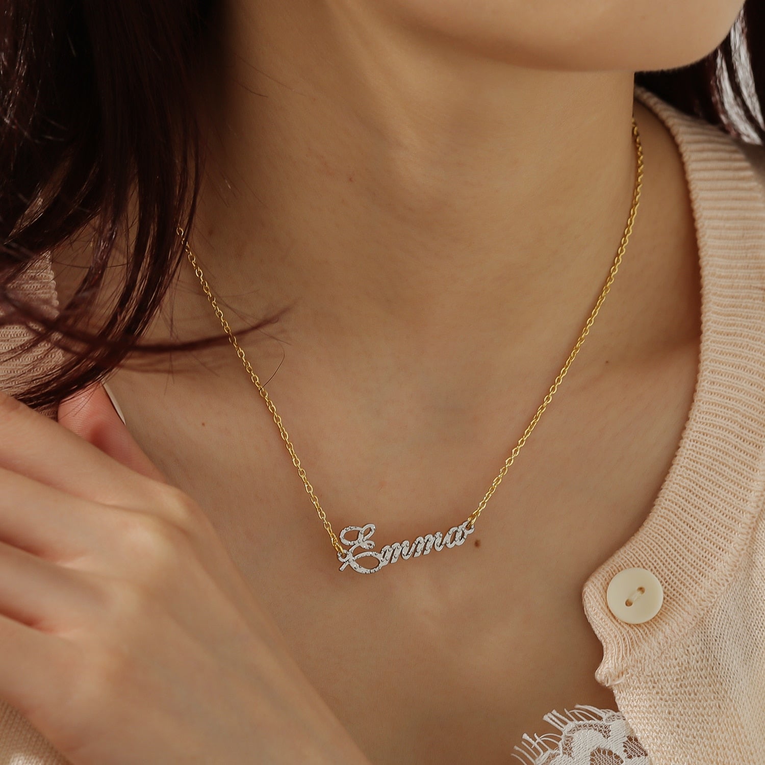 Custom Iced Script Name Necklace