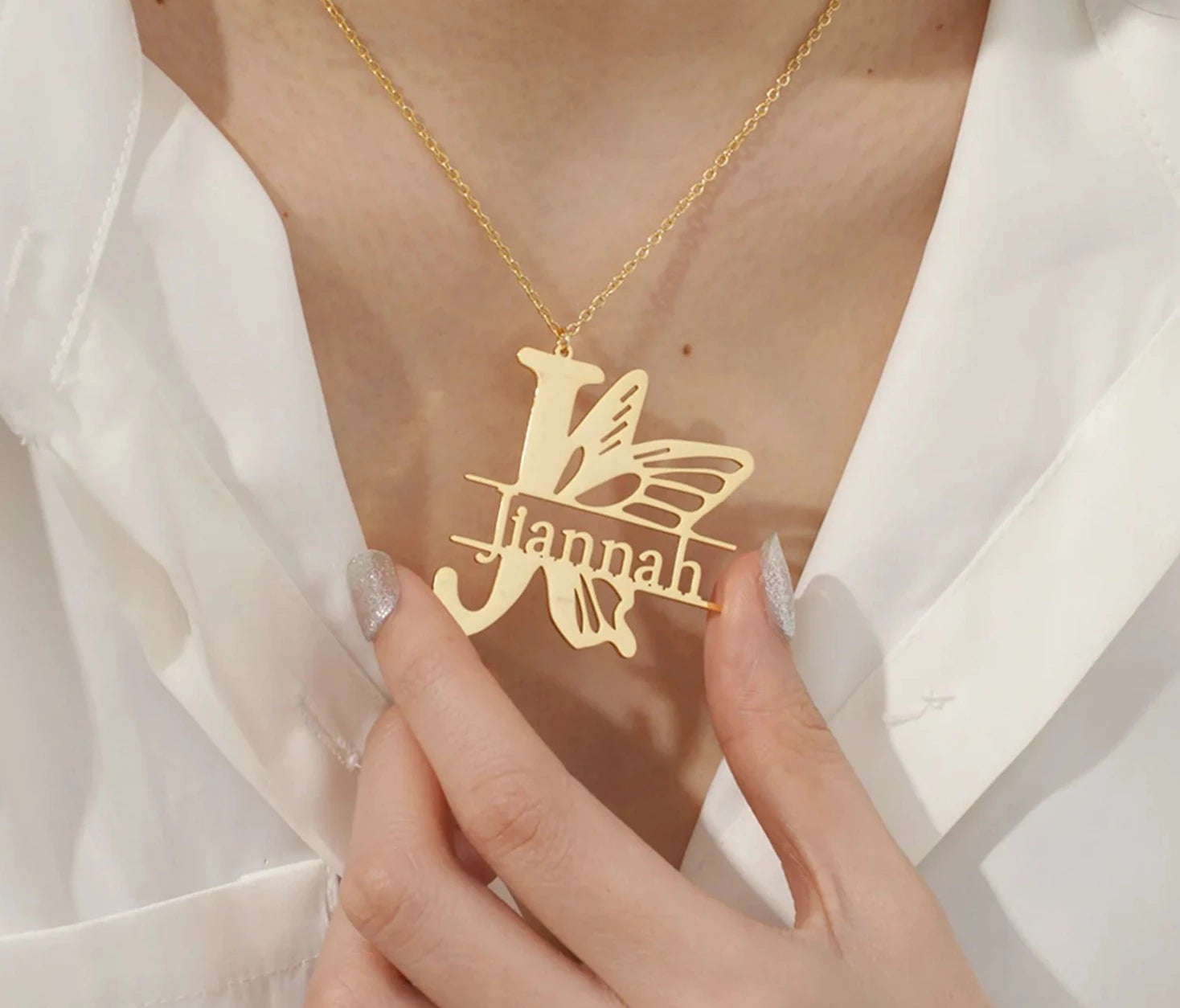 Personalized Butterfly Name Pendant