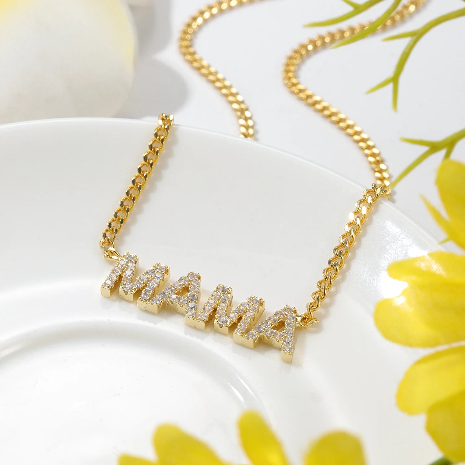 Personalized Zircon Iced Necklace