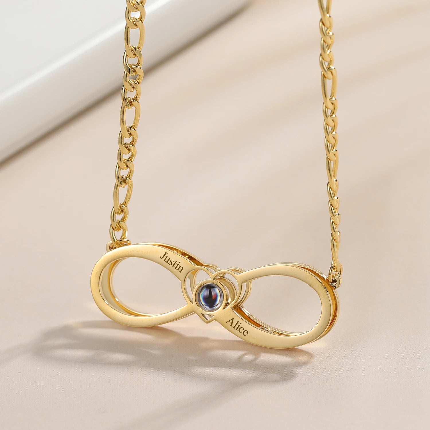 Personalized Infinite Loop Photo Necklace