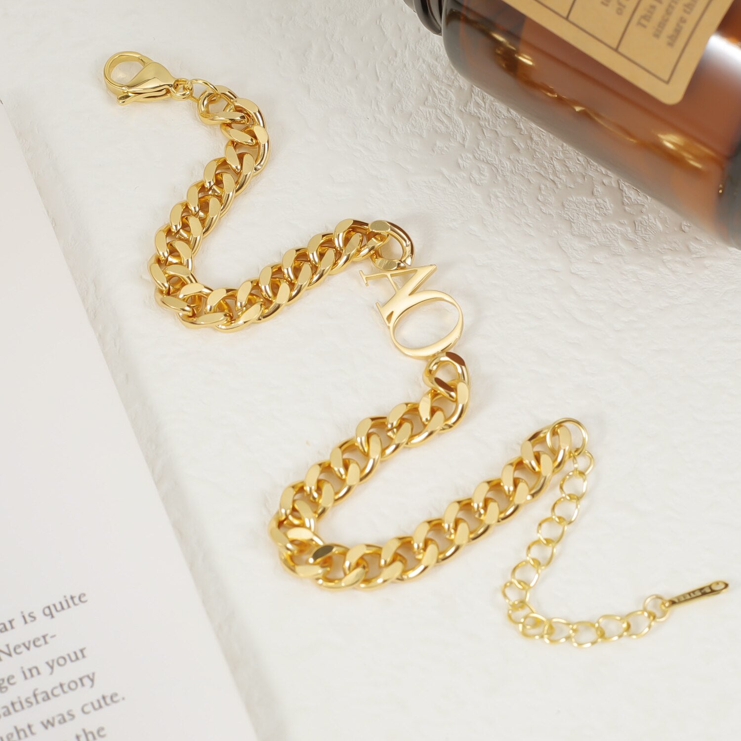 Double Letter Cuban Bracelet