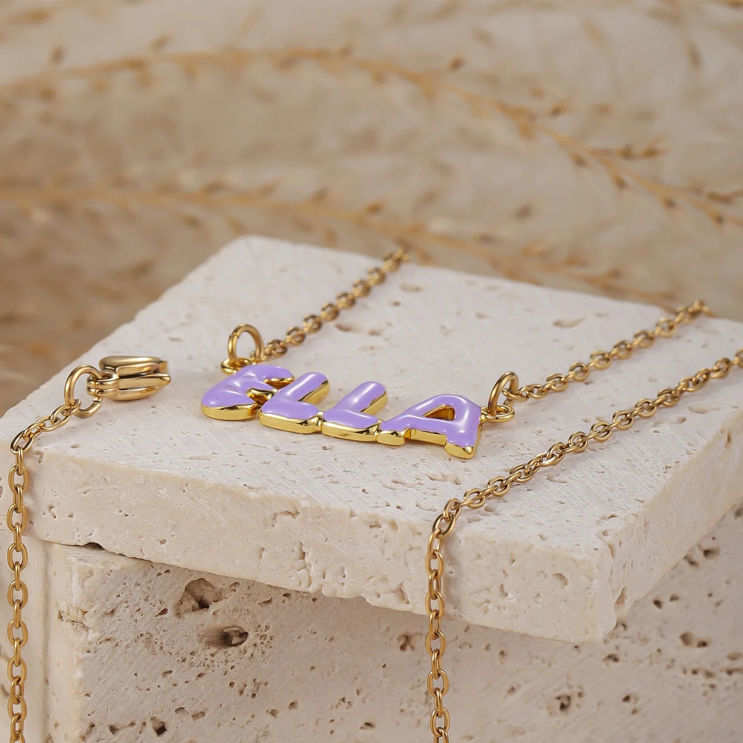 Personalized Enamel Name Necklace