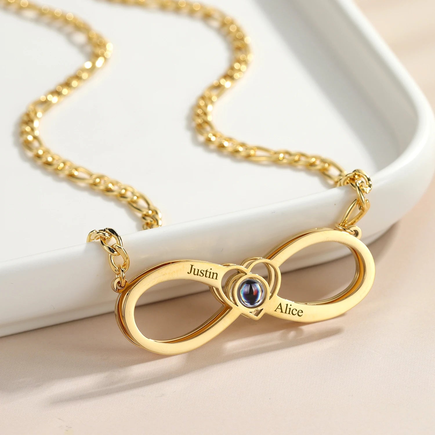 Personalized Infinite Loop Photo Necklace