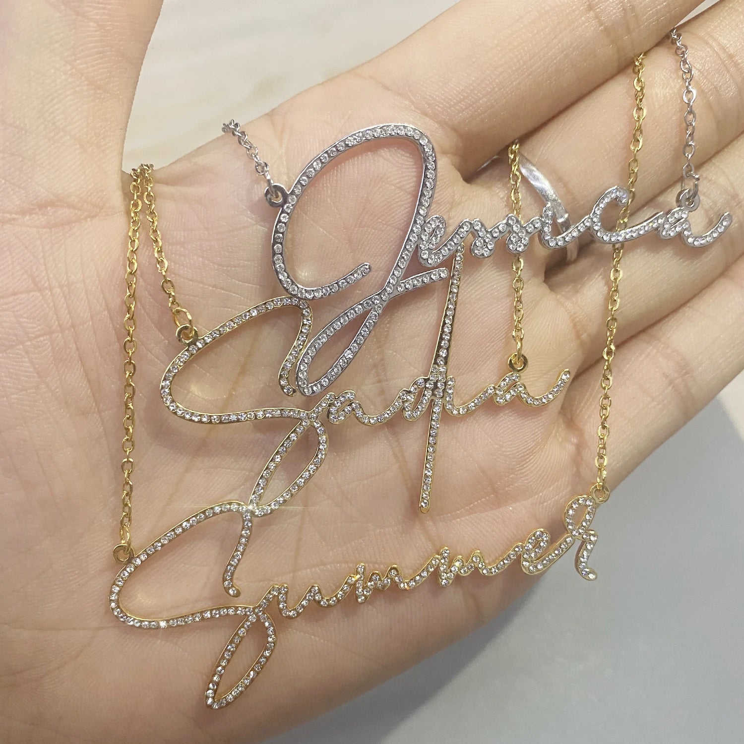 Personalized Crystal Signature Necklace