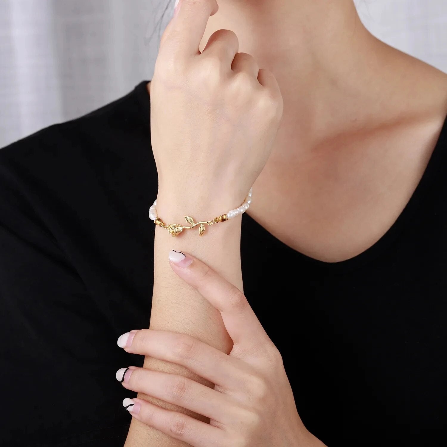 Rose Flower Gold Bracelet