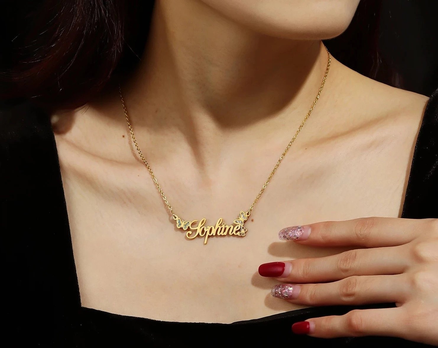 Personalized Colour Butterfly Necklace