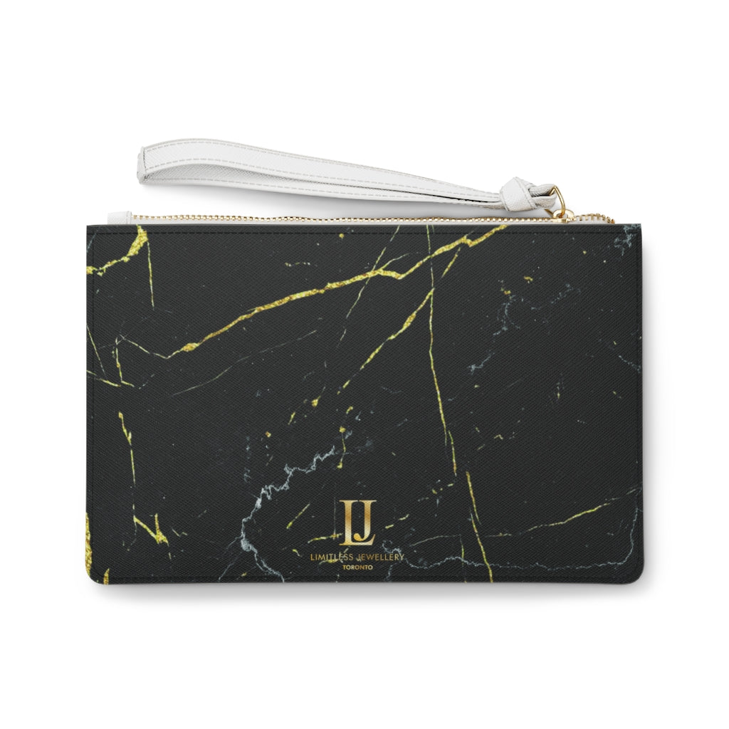 Black Marble Clutch Bag
