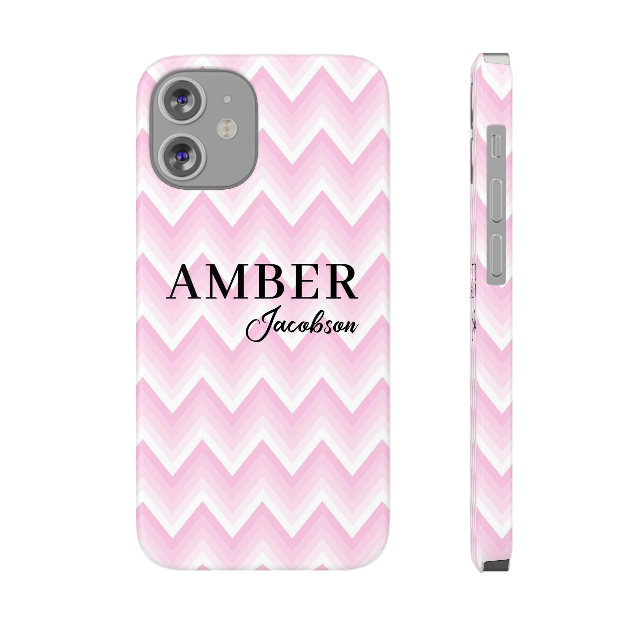 Personalized Wavy Pink iPhone Case