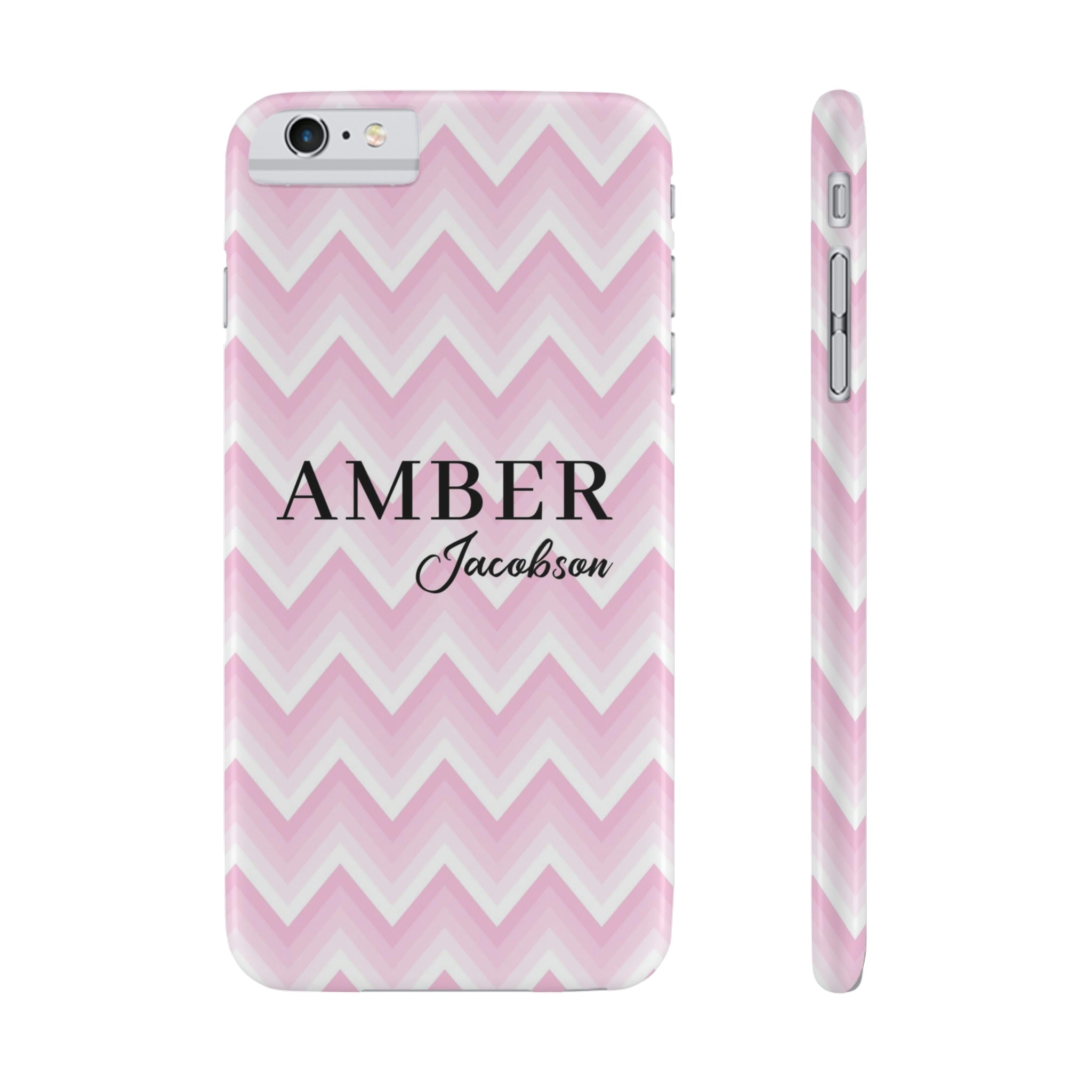 Personalized Wavy Pink iPhone Case