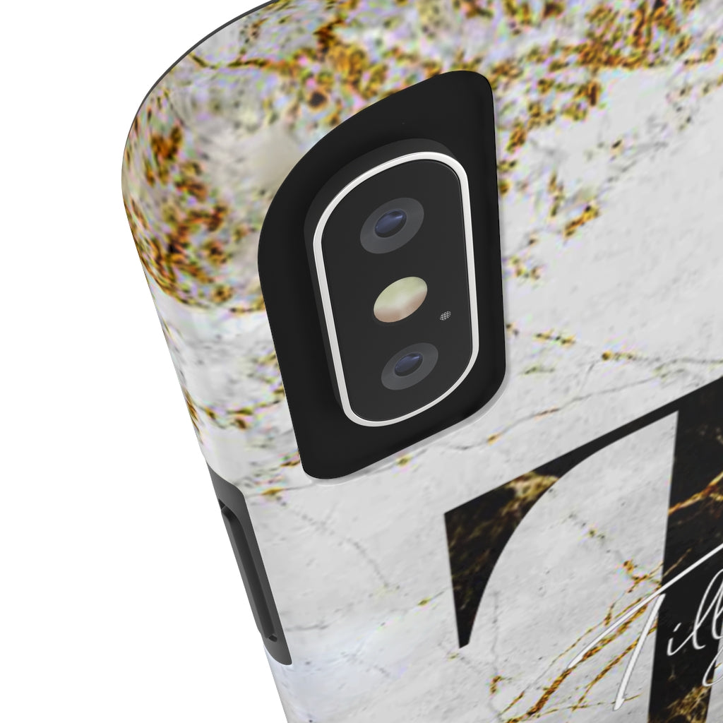 Marble With Rose Gold Cracks Initial And Name