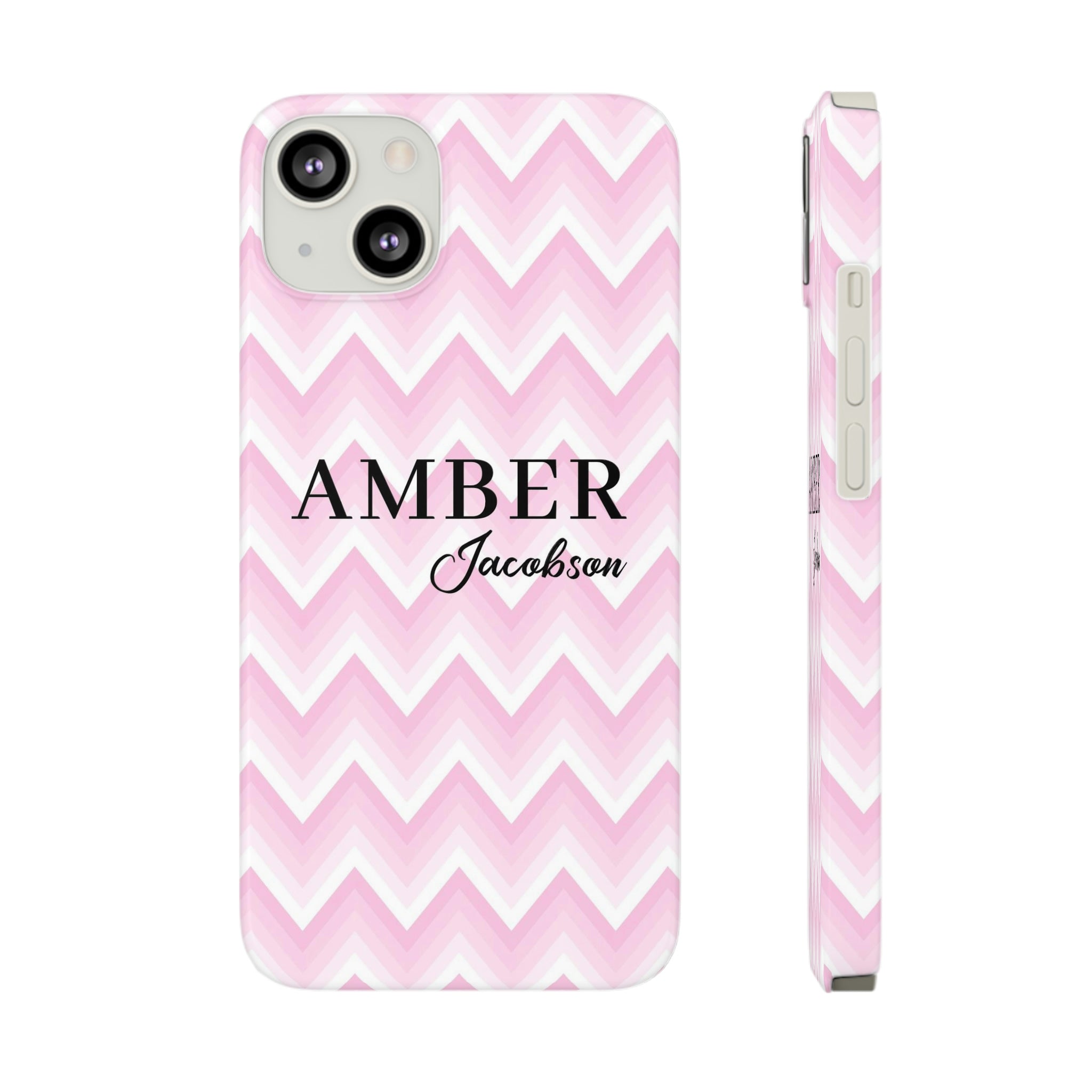 Personalized Wavy Pink iPhone Case