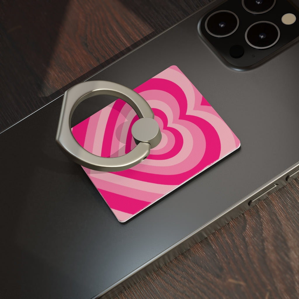 Pink Hearts Smartphone Ring Holder
