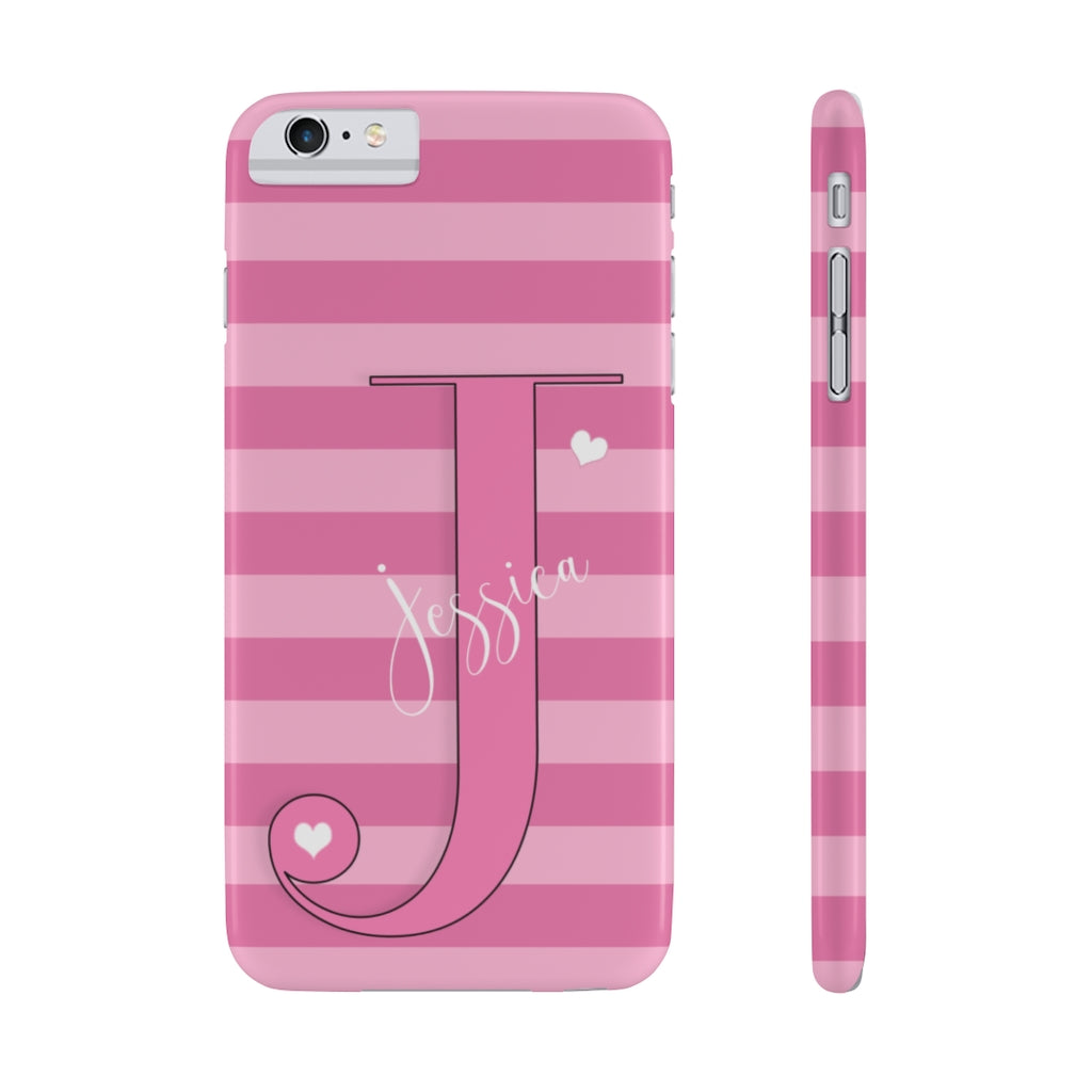 Pink Initial Heart Phone Case