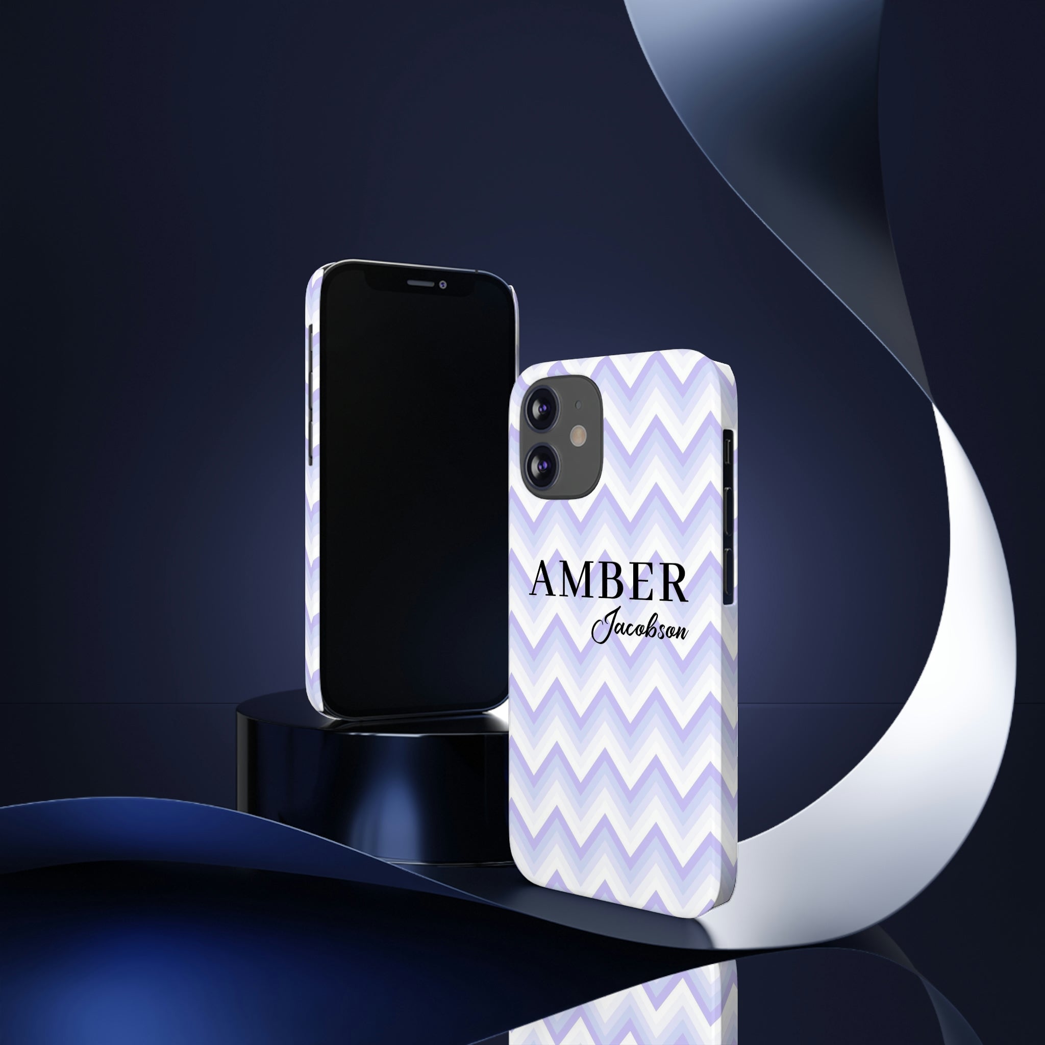 Personalized Purple Wavy iPhone Case