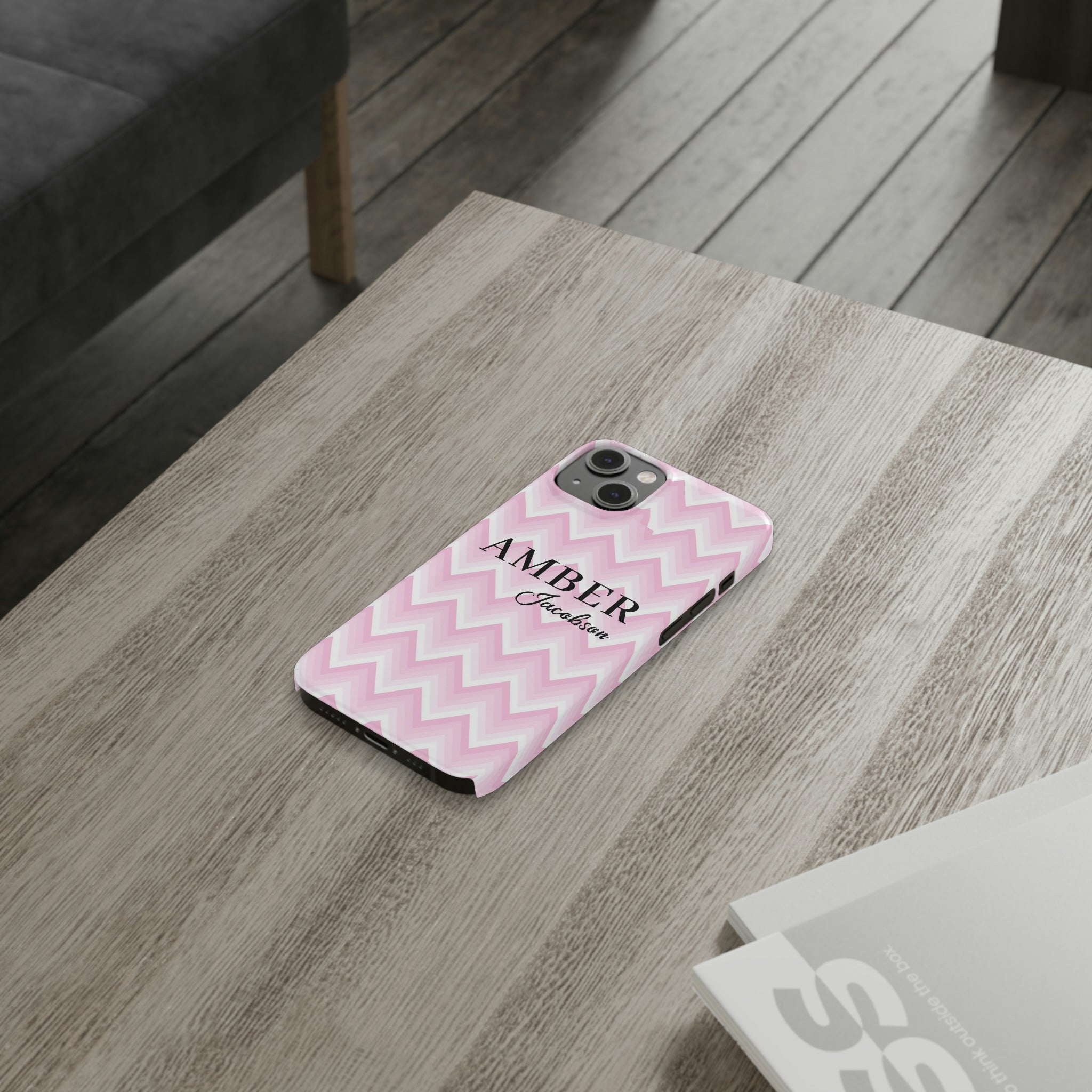 Personalized Wavy Pink iPhone Case