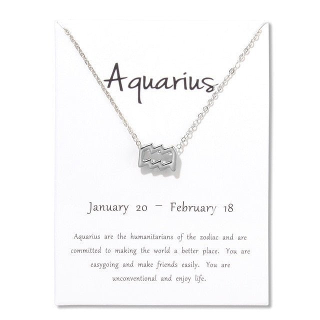 12 Constellation Zodiac Pendant Necklacewith Card - Limitless Jewellery