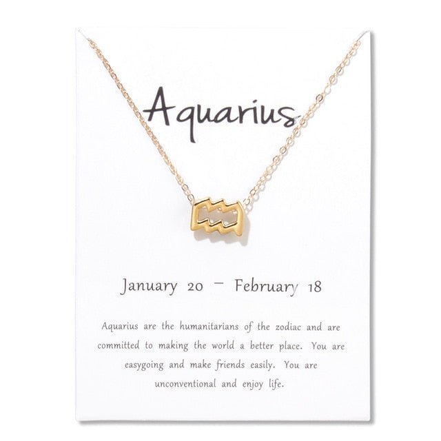 12 Constellation Zodiac Pendant Necklacewith Card - Limitless Jewellery