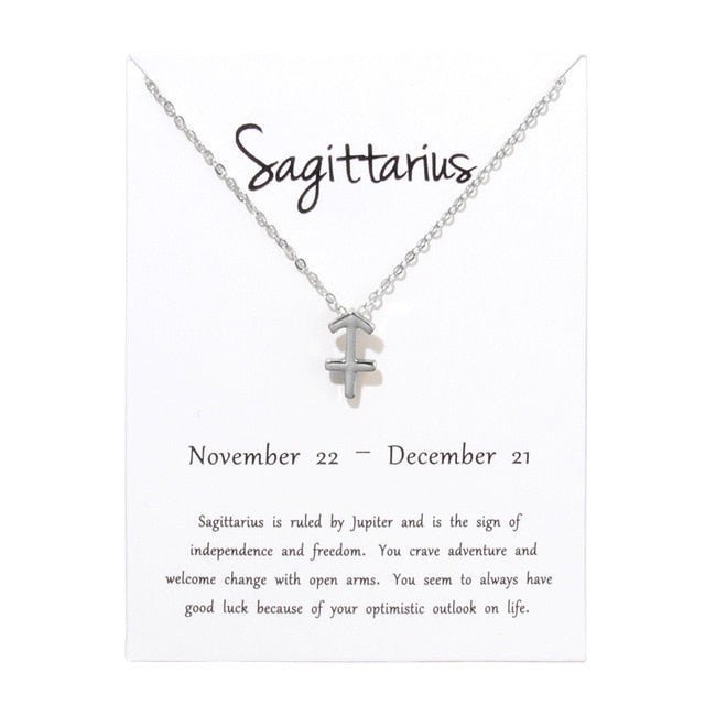 12 Constellation Zodiac Pendant Necklacewith Card - Limitless Jewellery