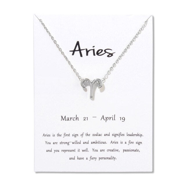 12 Constellation Zodiac Pendant Necklacewith Card - Limitless Jewellery
