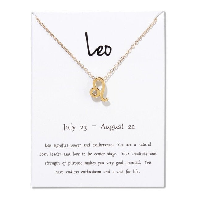 12 Constellation Zodiac Pendant Necklacewith Card - Limitless Jewellery