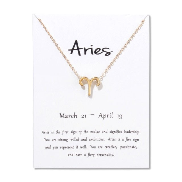 12 Constellation Zodiac Pendant Necklacewith Card - Limitless Jewellery