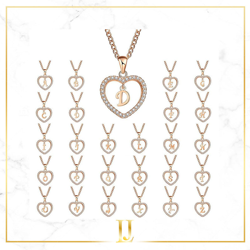 Heart Letter Necklace - Limitless Jewellery