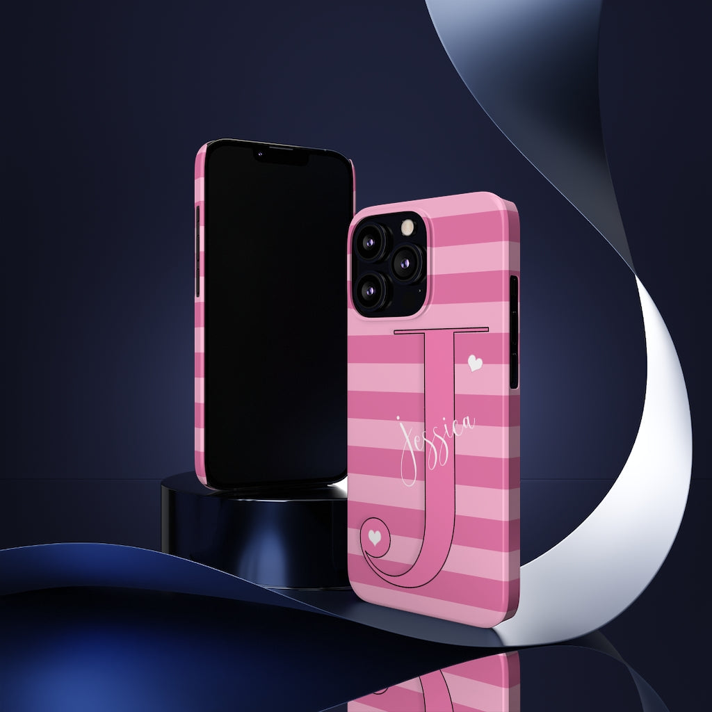Pink Initial Heart Phone Case